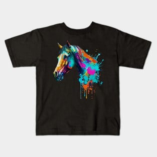 Watercolor horse head Kids T-Shirt